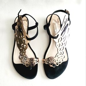 Sophia Webster Seraphina Butterfly Black Flat Sandals 6.5